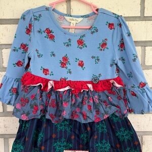 Matilda Jane Blue and Red Floral Long Sleeve Top